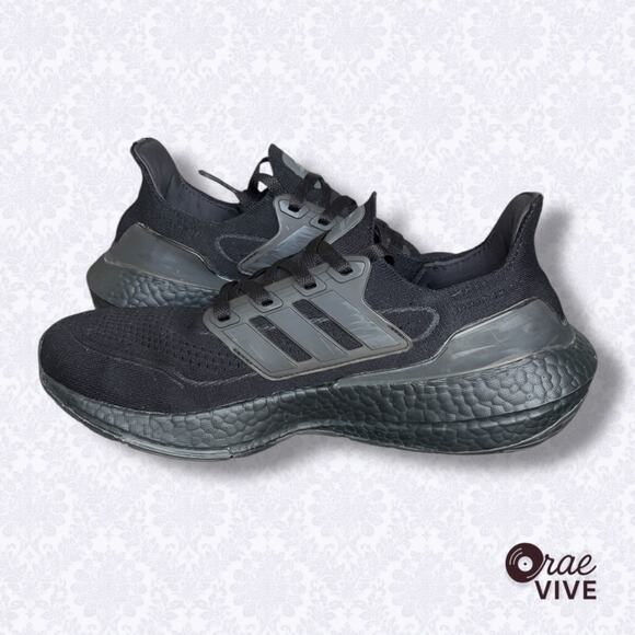 Adidas UltraBoost 21 All Black Triple Black Womens 8.5 Running Shoes - Picture 4 of 8